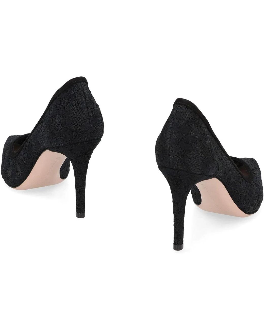 Gianvito Rossi Black Claudia's Lace Neckline