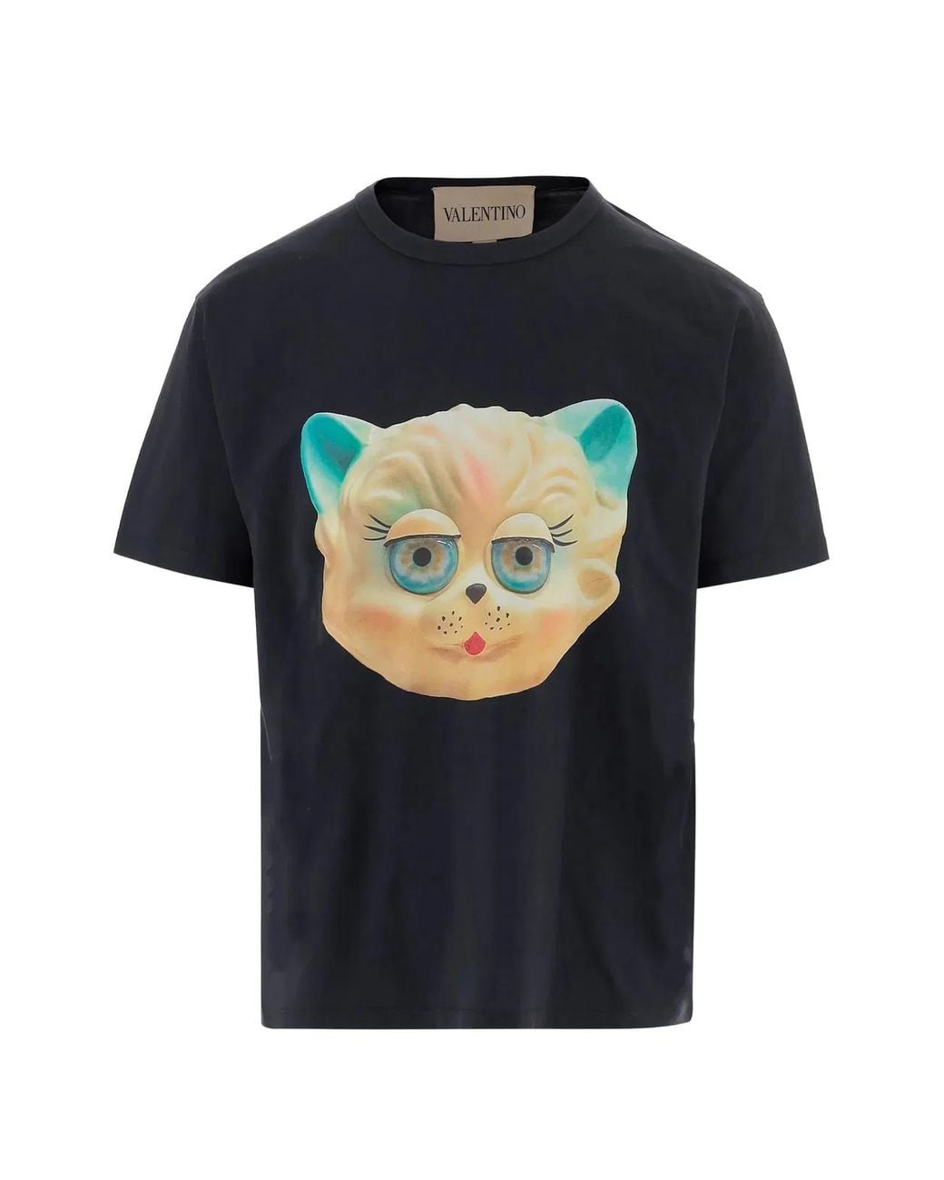 Valentino Garavani Black T-Shirt With Le Chat De La Maison Print for men