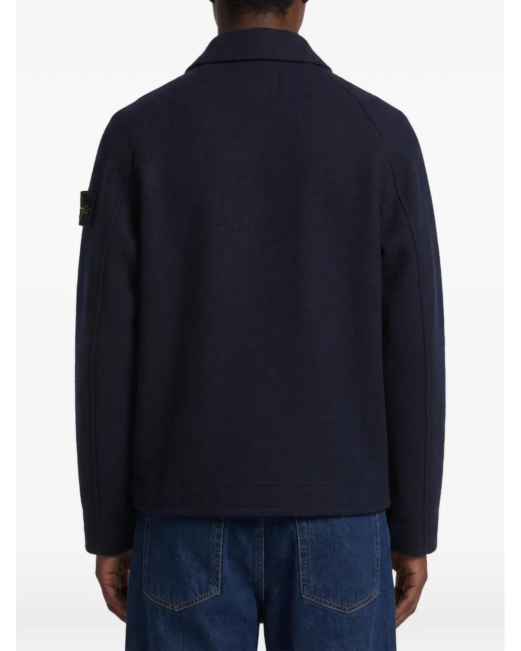 Stone Island Blue Regular Shirt Jacket for men