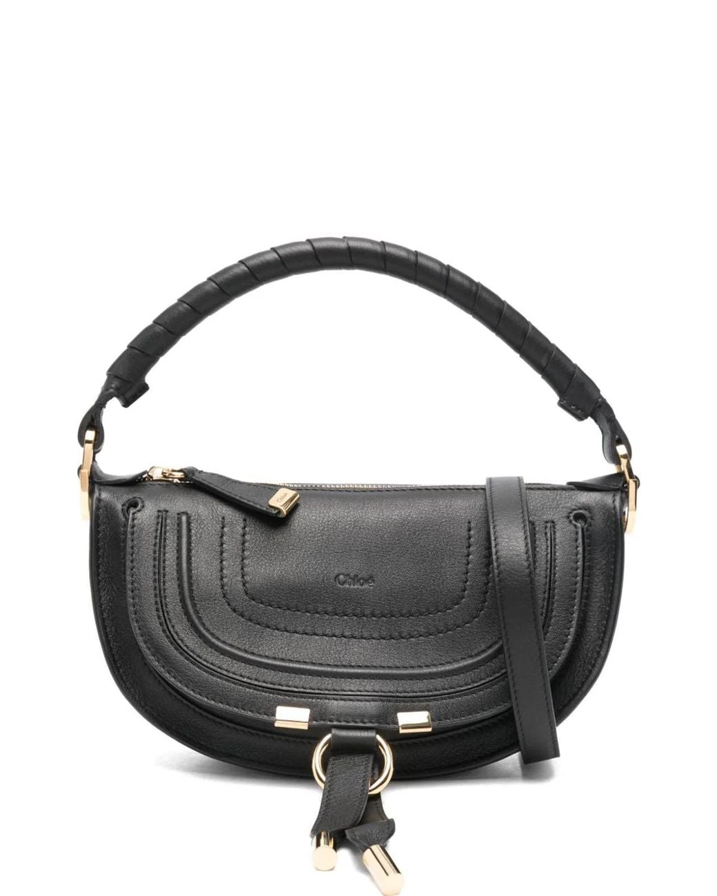 Chloé Black Marcie Leather Shoulder Bag