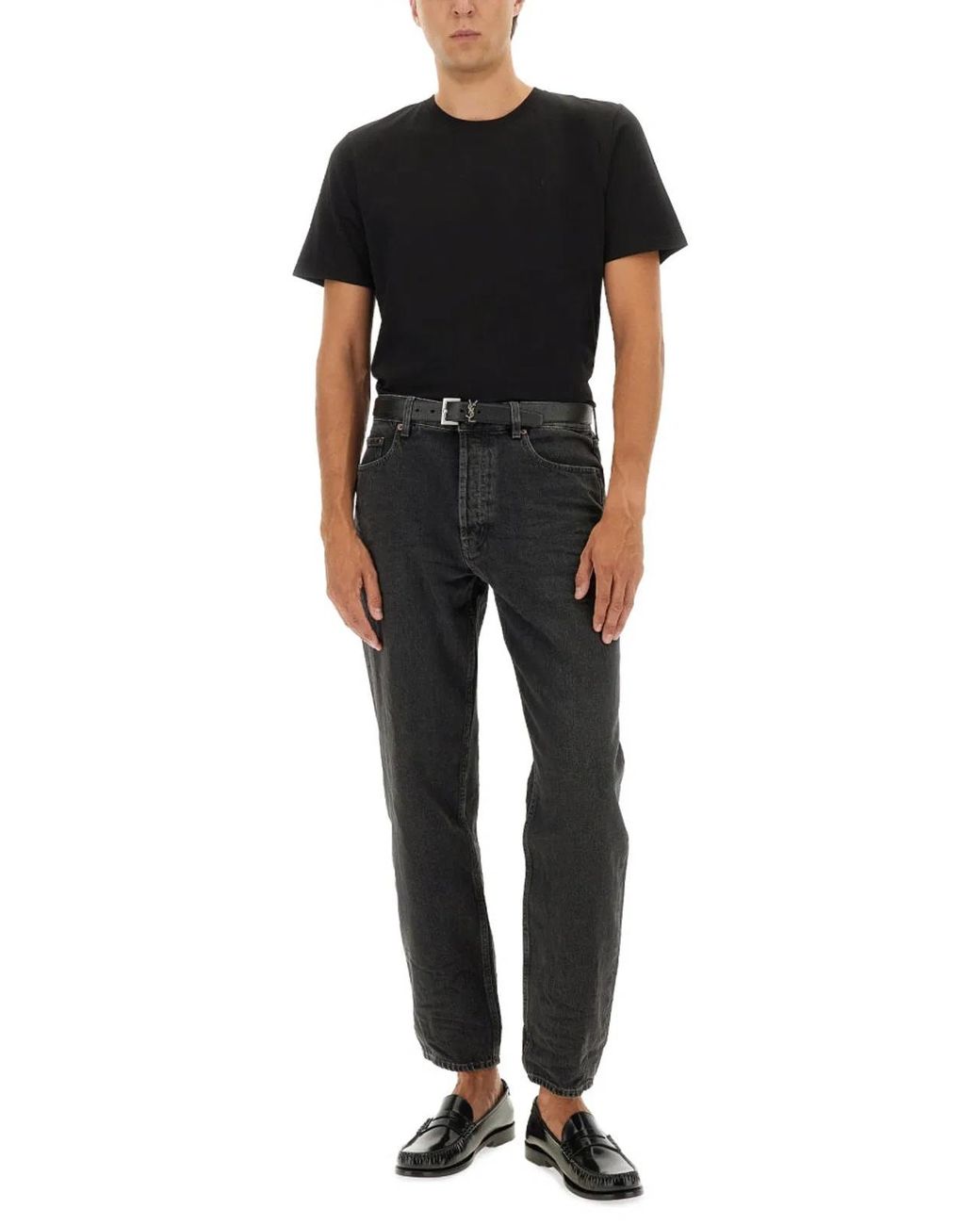 Saint Laurent Black Cassandre T-Shirt for men