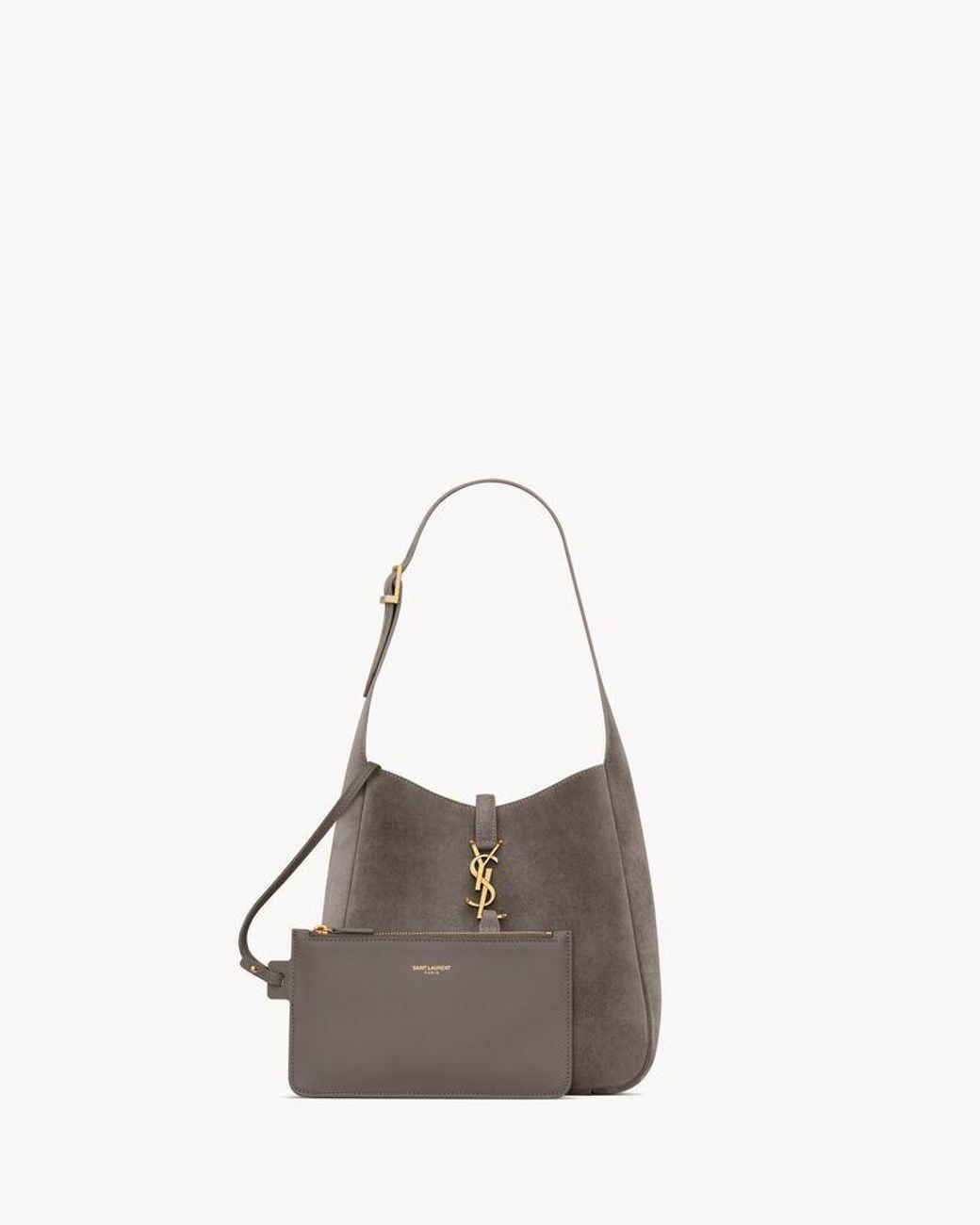Saint Laurent Natural Small Le 5 À 7 Suede Bag