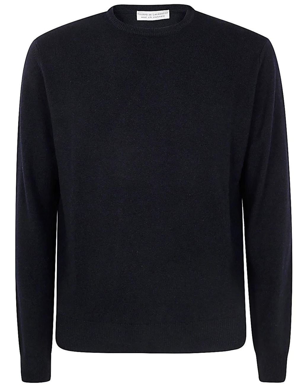 FILIPPO DE LAURENTIIS Blue Long Sleeves Round Neck for men