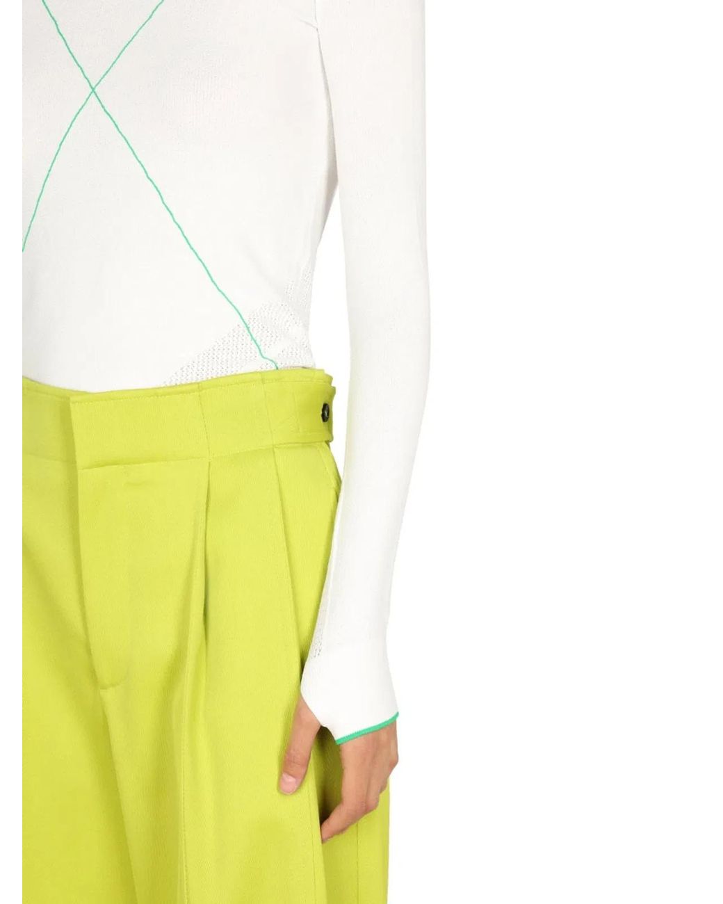 Bottega Veneta White Contrasting Seams Sweater