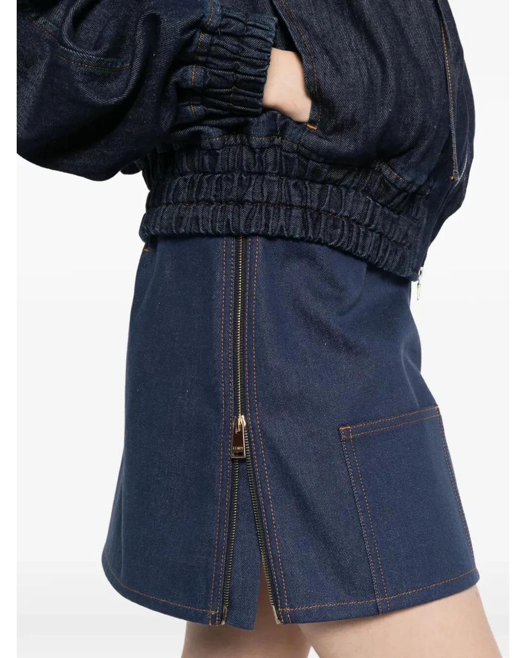 Fendi Blue Gonna Ff Reverse Den