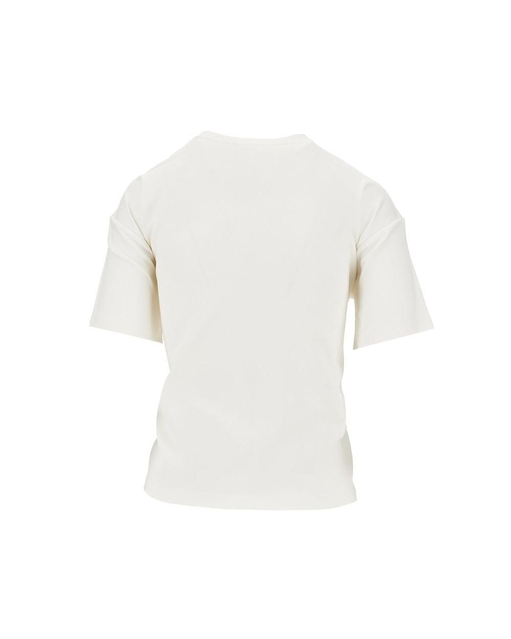 Emporio Armani White Embroidered Interlock Jersey T-Shirt