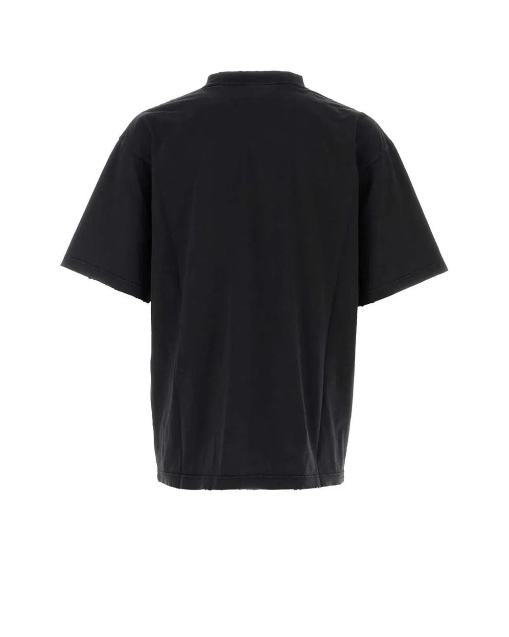 Balenciaga Black Graphic-Print Washed T-Shirt for men