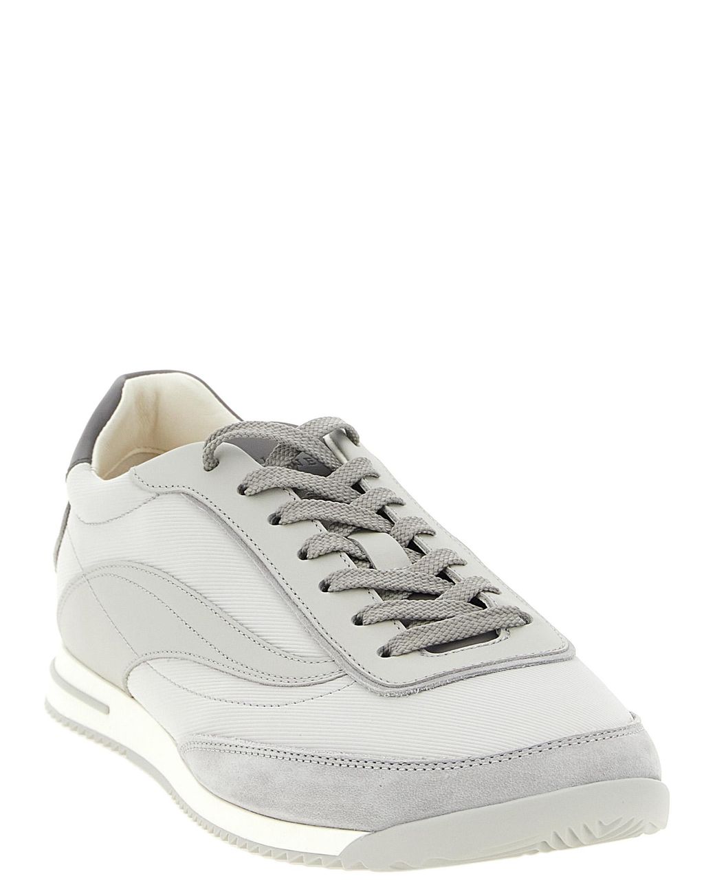 Brunello Cucinelli White Techno And Nubuck Fabric Sneakers for men
