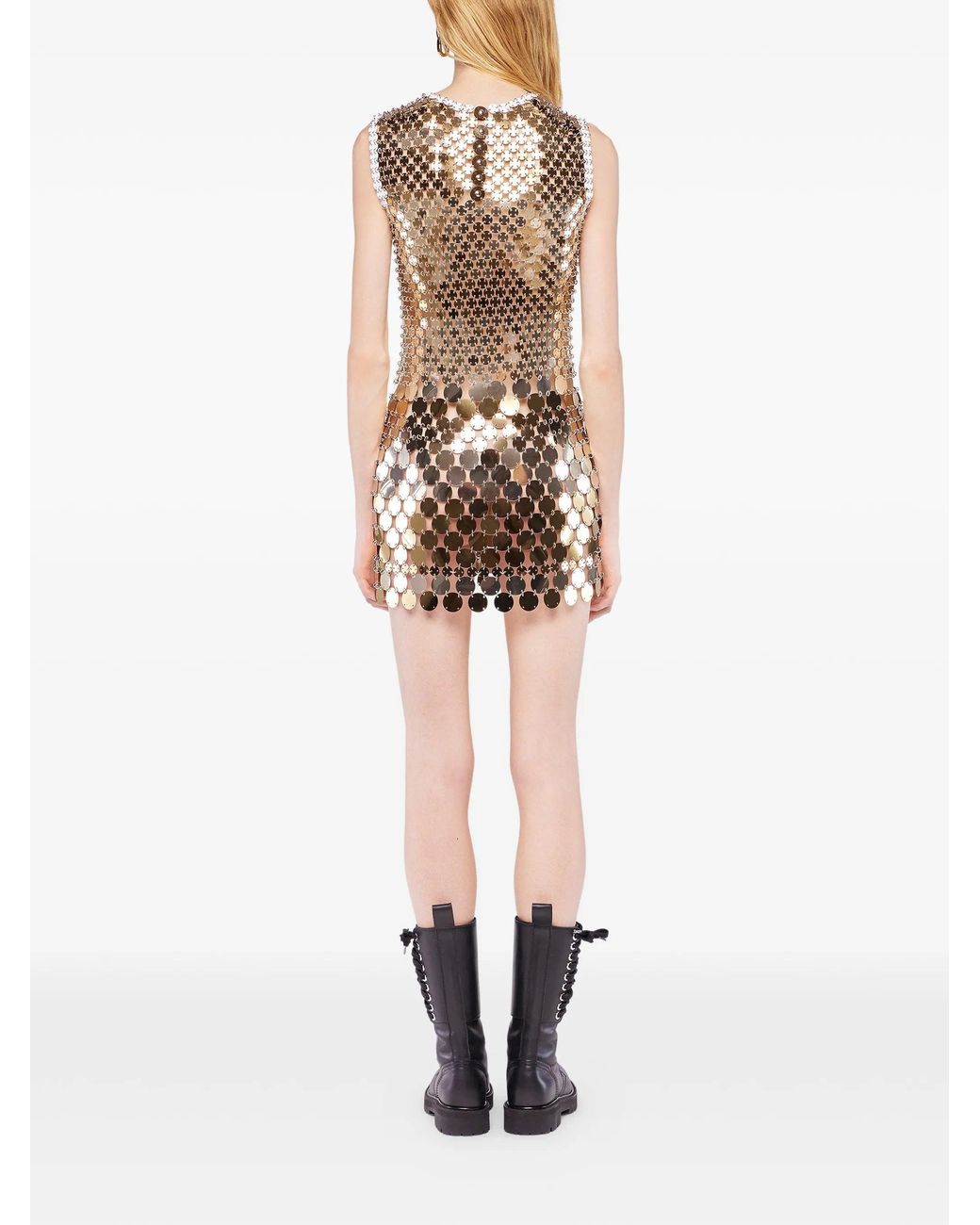 Rabanne Metallic Polyester Steel Dress