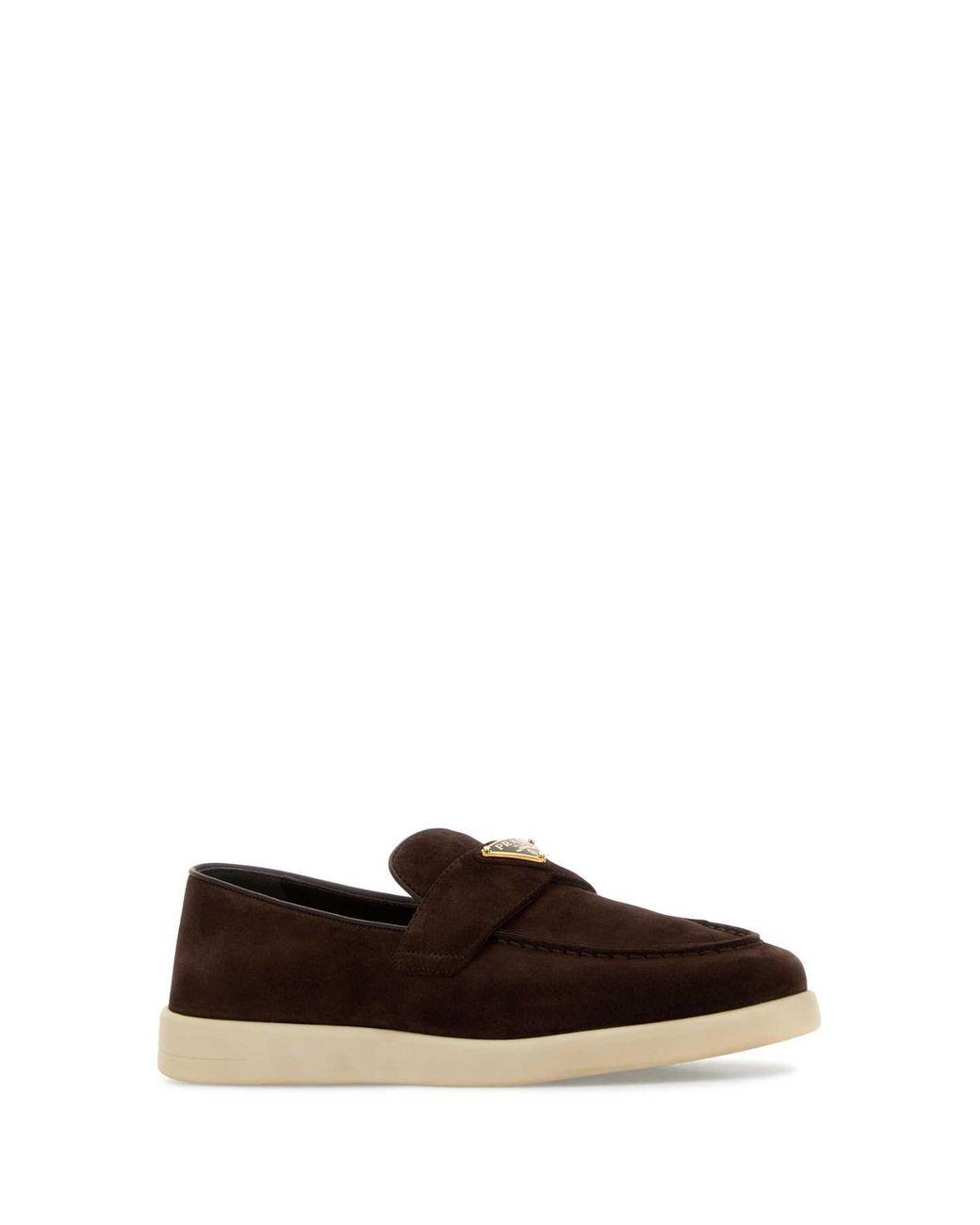 Prada Brown Dark Suede Loafers For