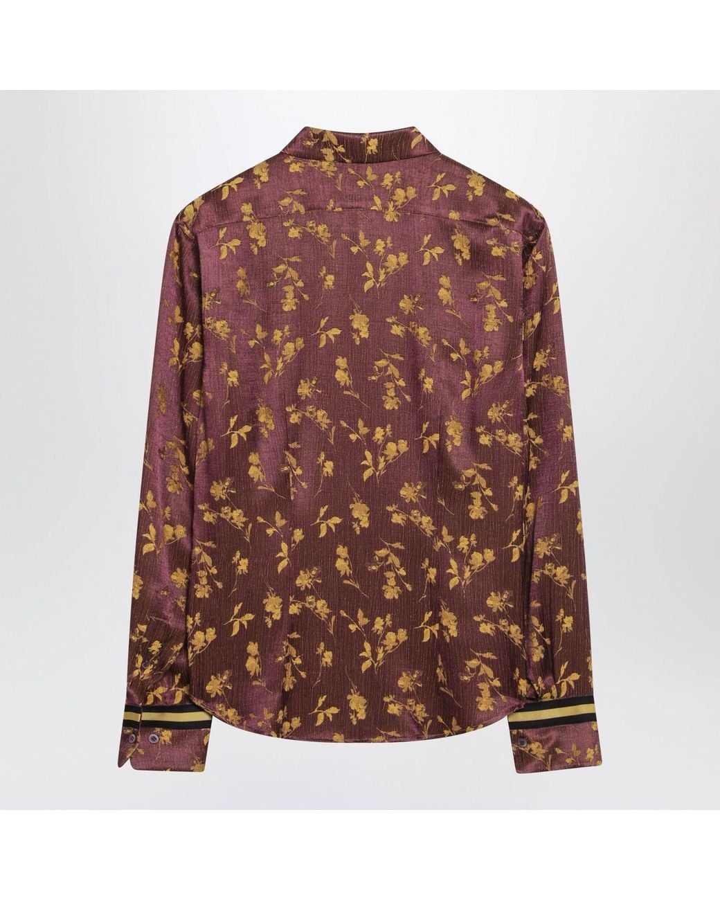Dries Van Noten Brown Floral Jacquard Shirt