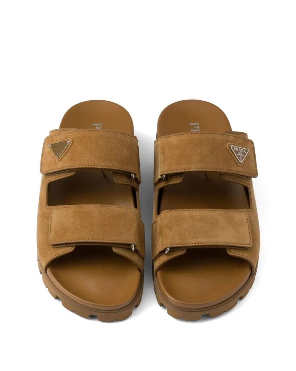 Prada Brown Suede Band Sandals for men