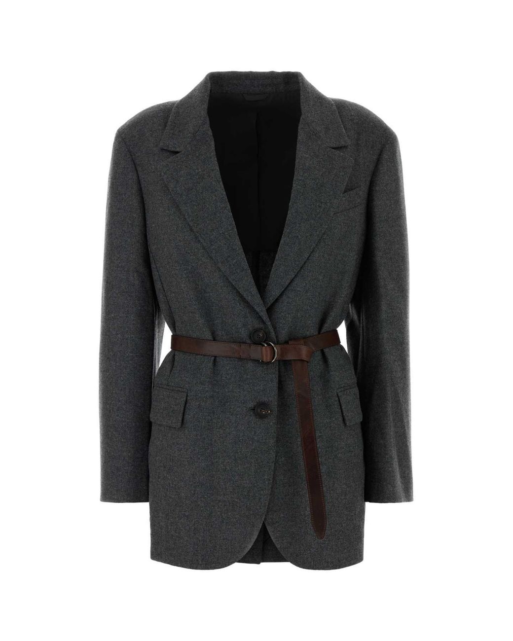 Brunello Cucinelli Black Dark Wool & Cashmere Blazer