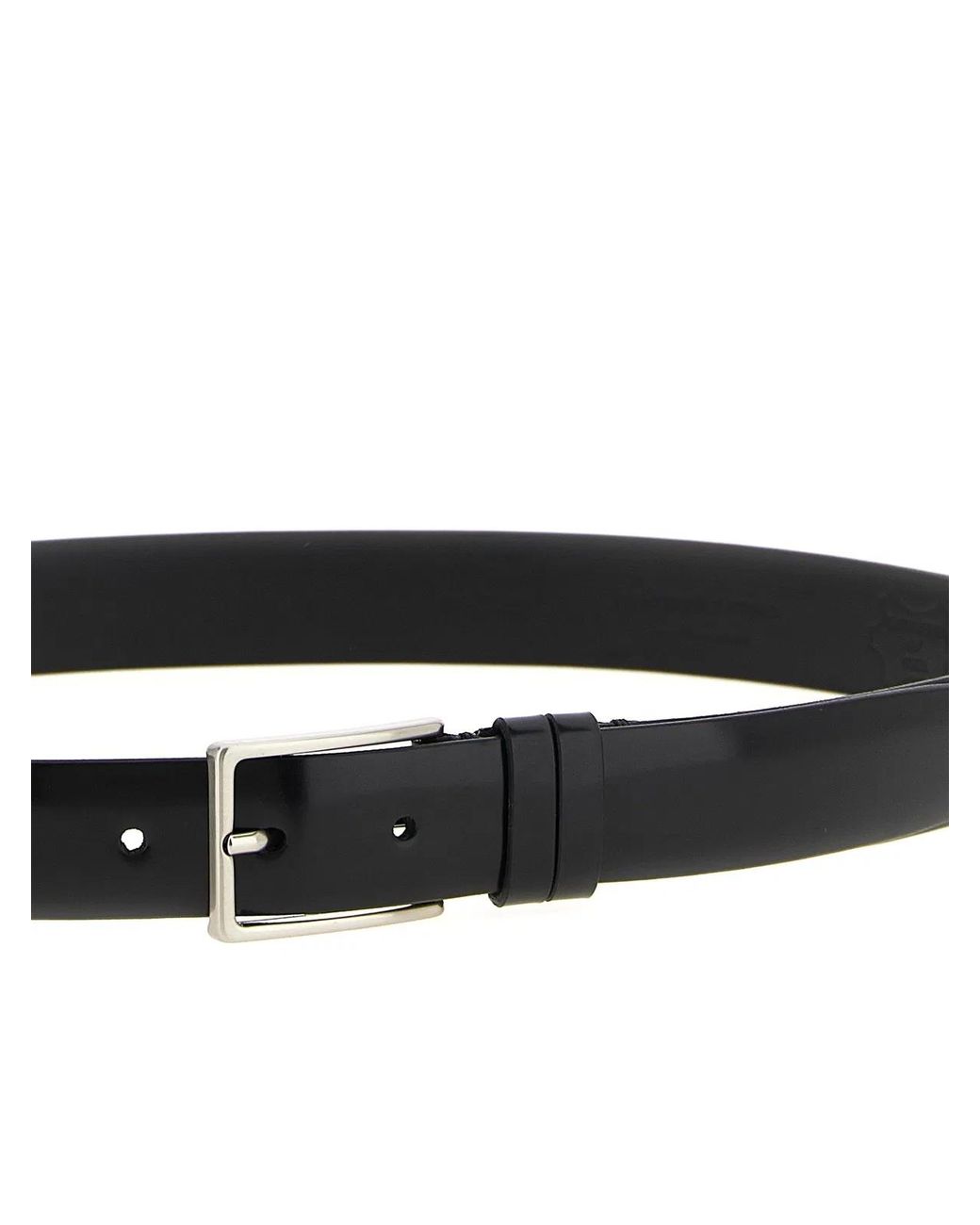 ZERBINI CLAUDIO Black Leather Belt for men