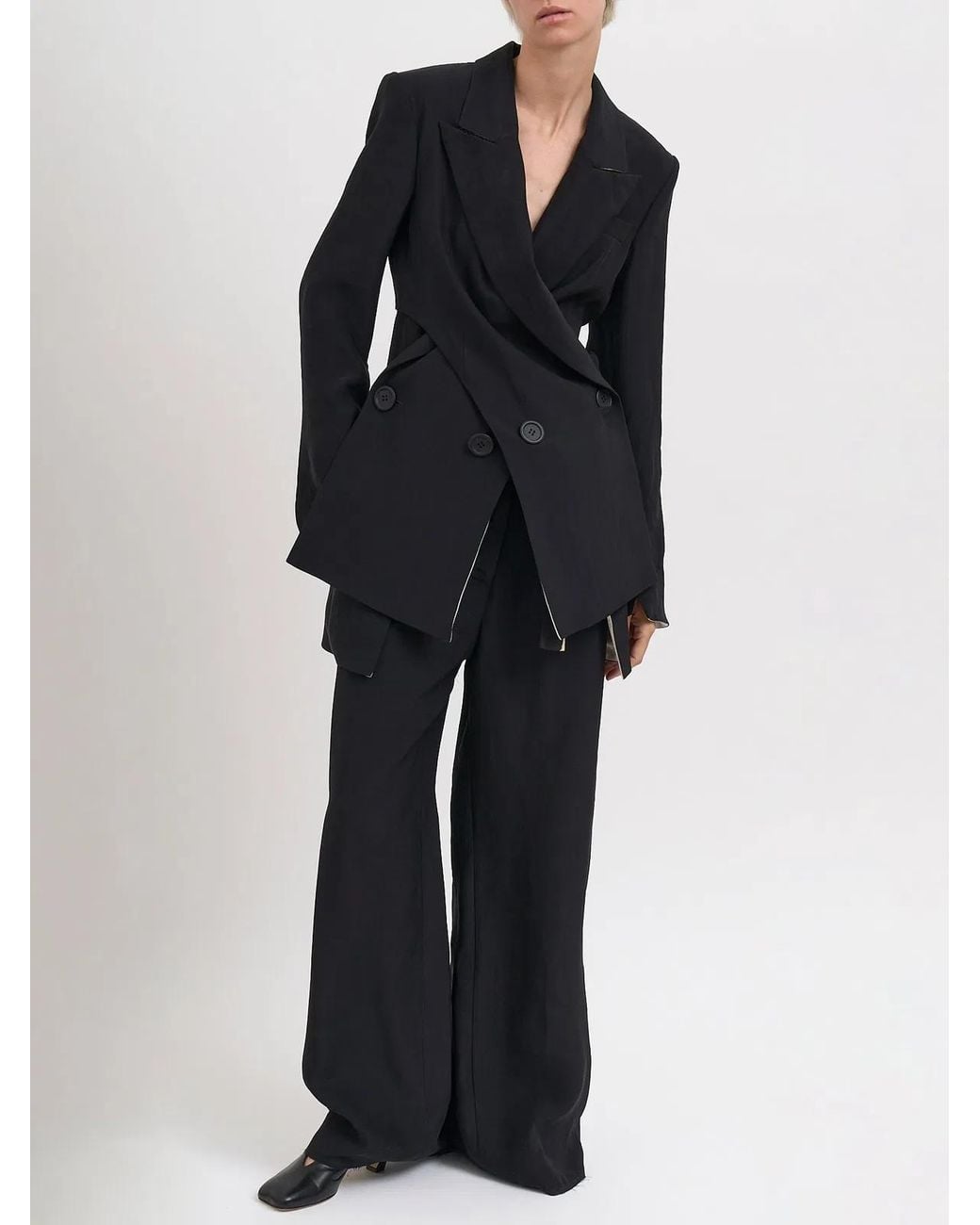 Alessandra Marchi Blue Double-Breasted Jacket