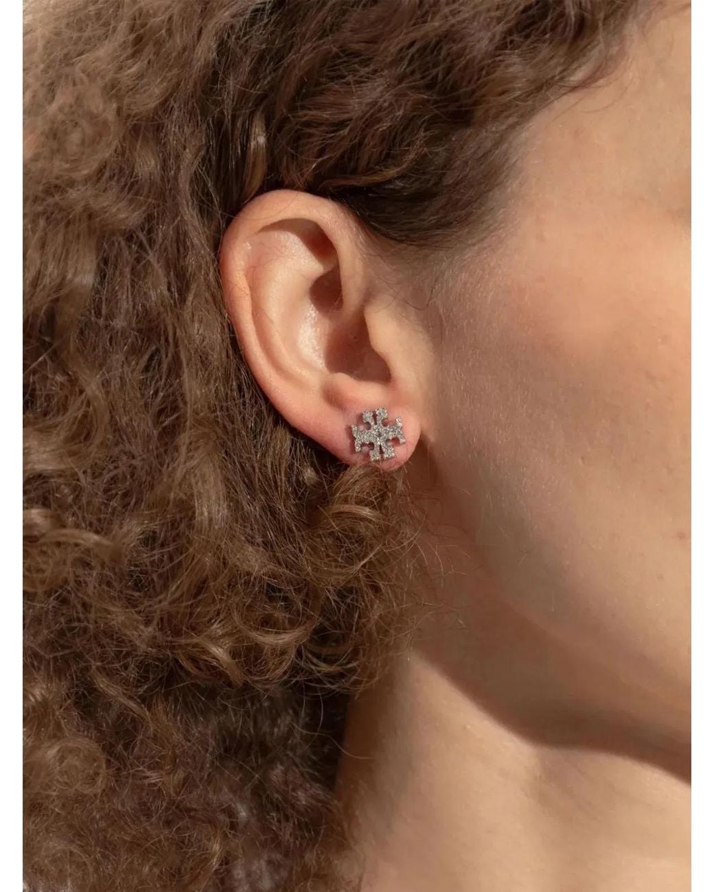 Tory Burch White Crystal Brass Jewelry
