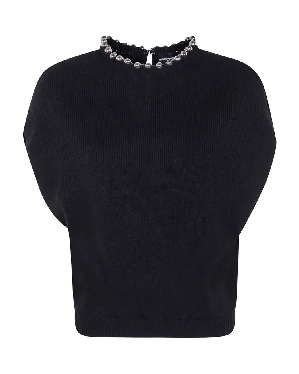 Emporio Armani Blue Kimono Sweater With Pearl