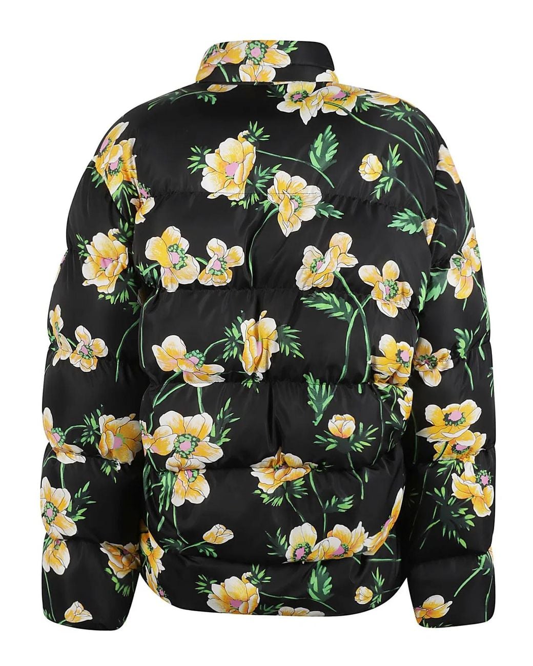 Balenciaga Green Floral Insulated Zip-Up Jacket