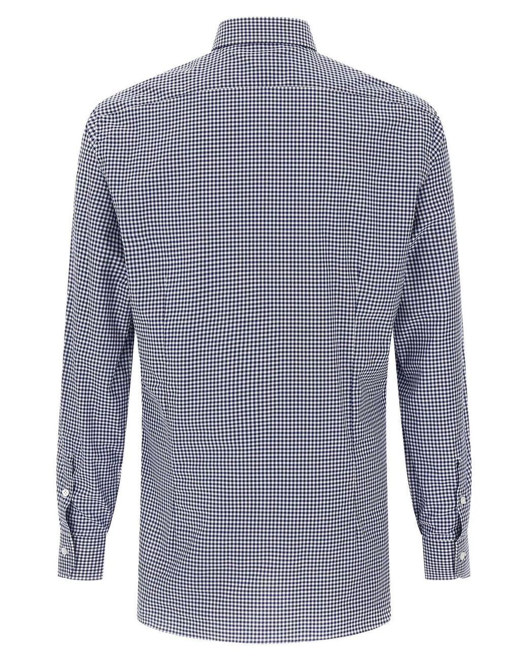 Barba Napoli Blue Vichy Shirt for men