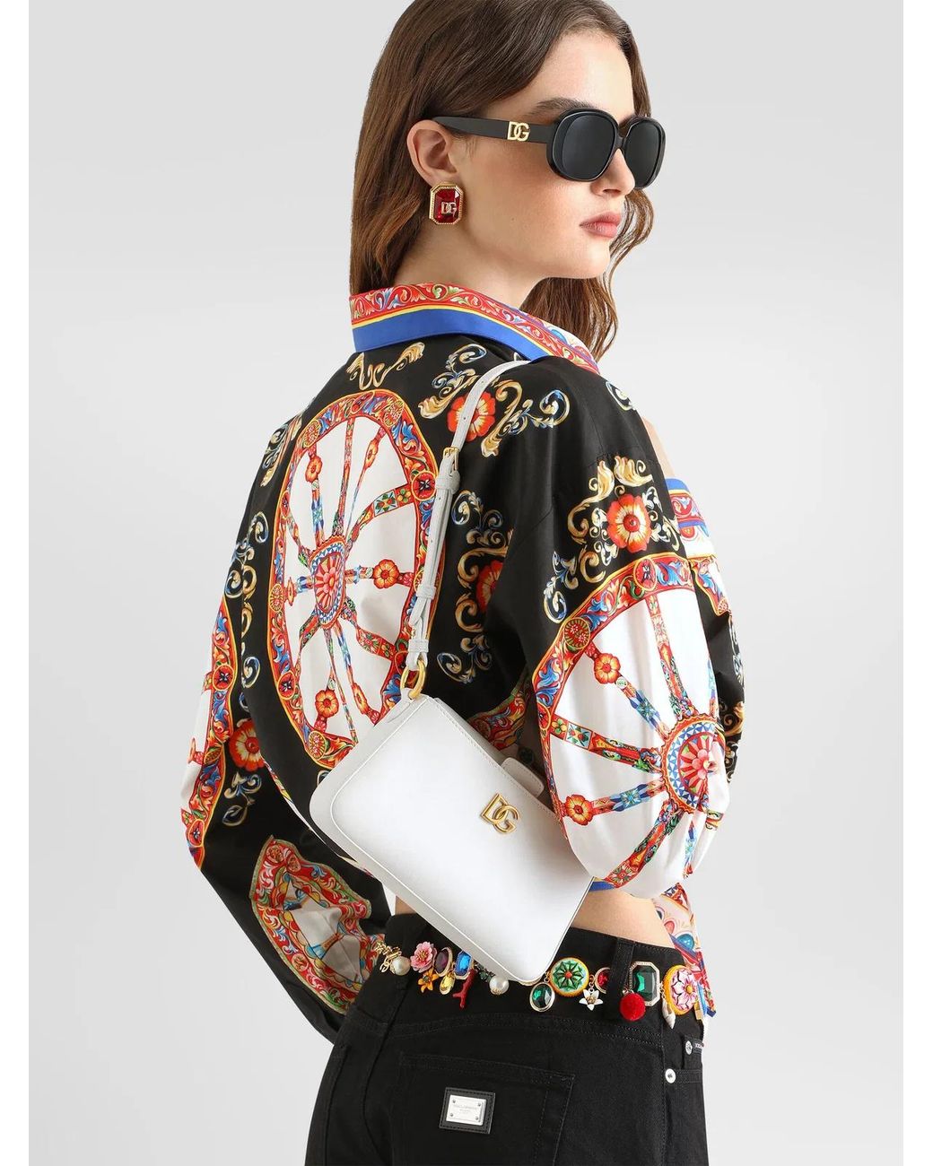 Dolce & Gabbana White Dolce & Gabbana Calfskin Phone Bag