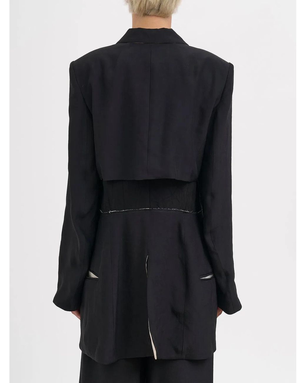 Alessandra Marchi Blue Double-Breasted Jacket