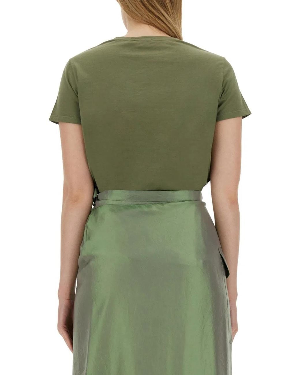 Aspesi Green Solid Crew Neck T-Shirt
