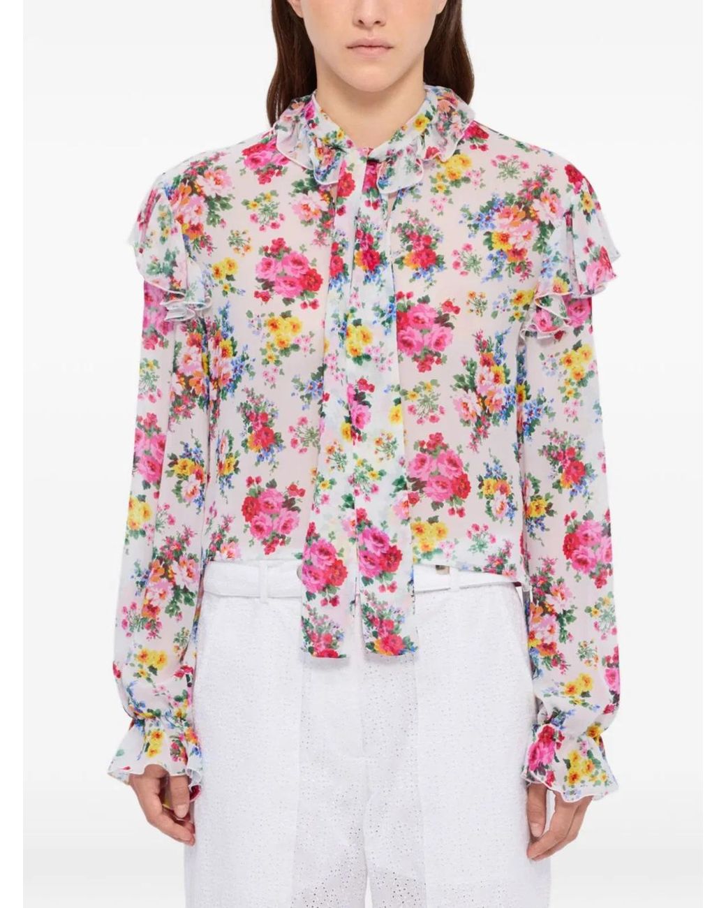 MSGM White Viscose Shirt