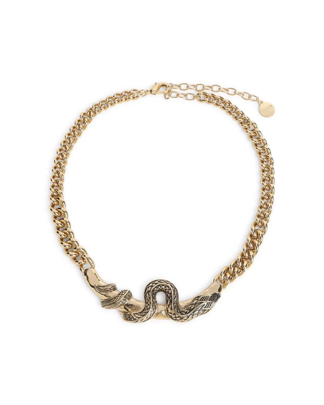 Roberto Cavalli Metallic Old Serpentine Necklace