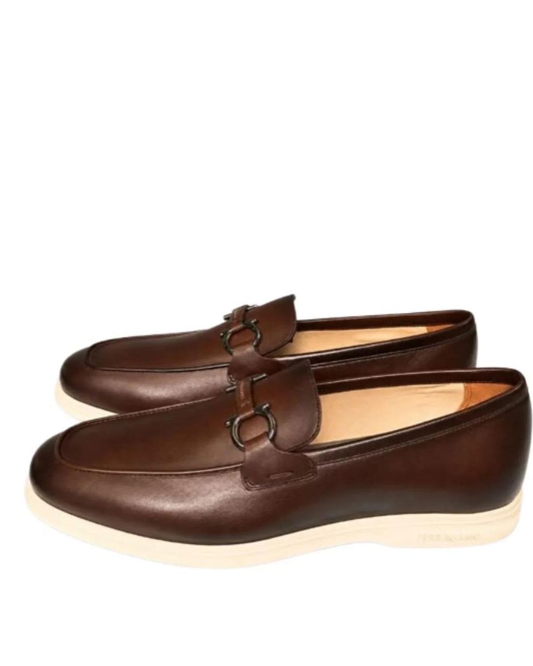 Ferragamo Brown Leather Flat Shoes for men