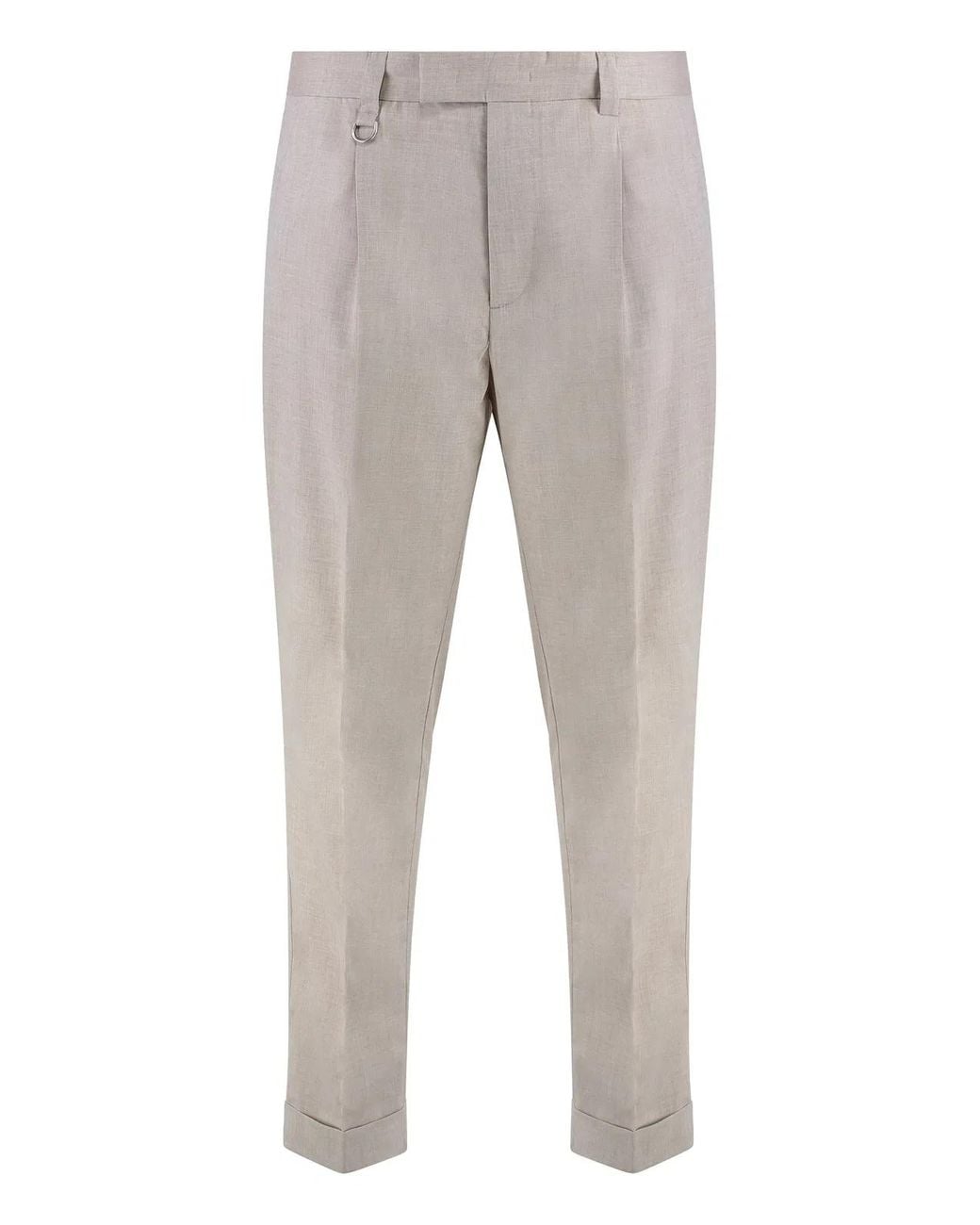 Paolo Pecora Gray Slim Fit Chino Trousers for men