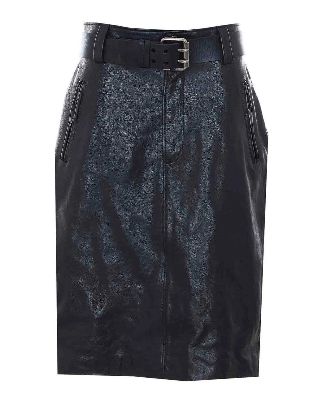Saint Laurent Blue Midi Skirt