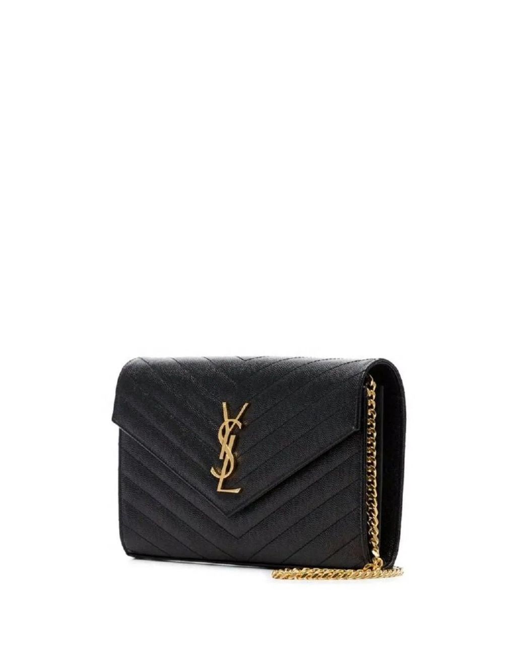 Saint Laurent Black Ysl Chain Wallet