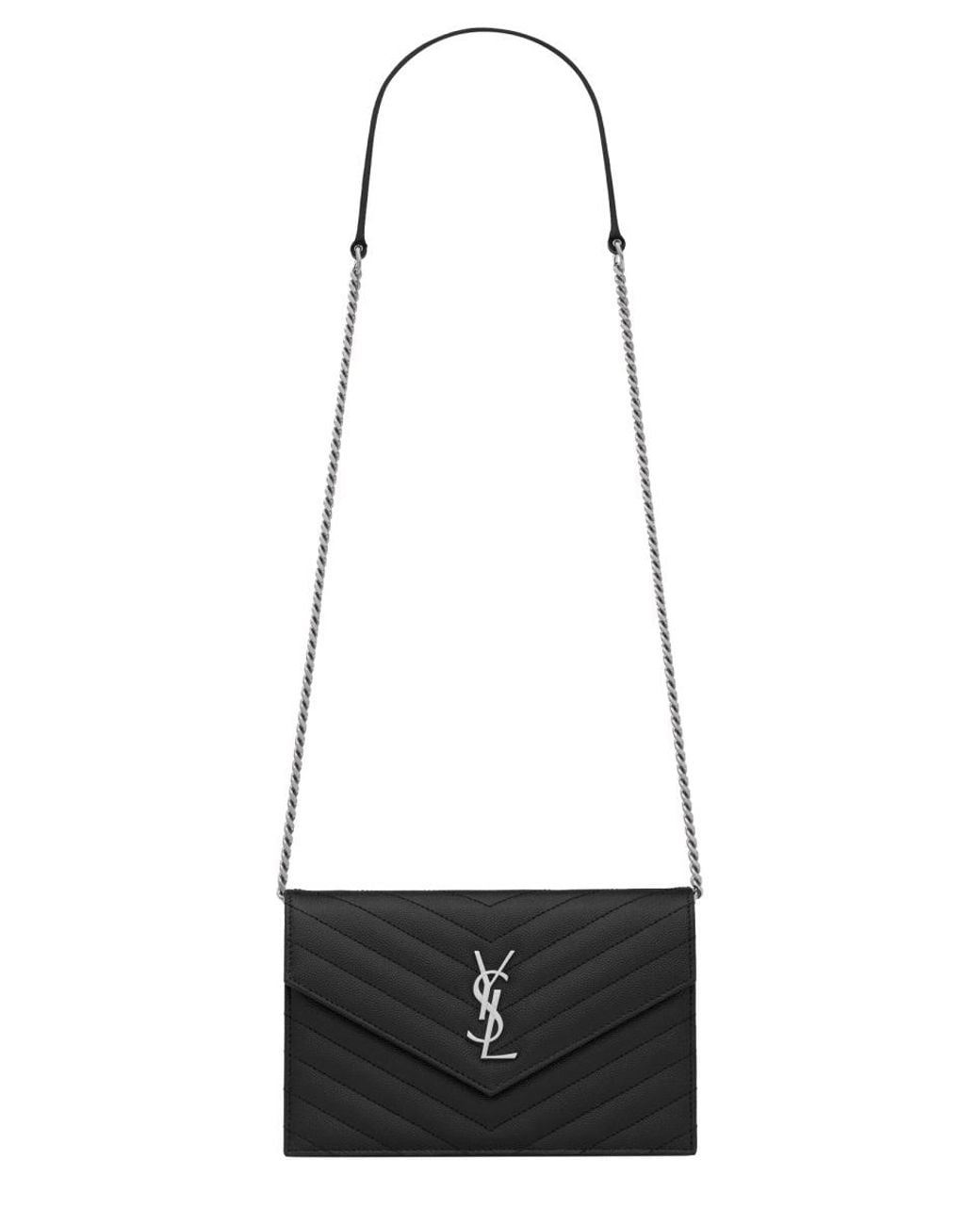 Saint Laurent White Portafoglio Con Catena "Envelope Cassandre"