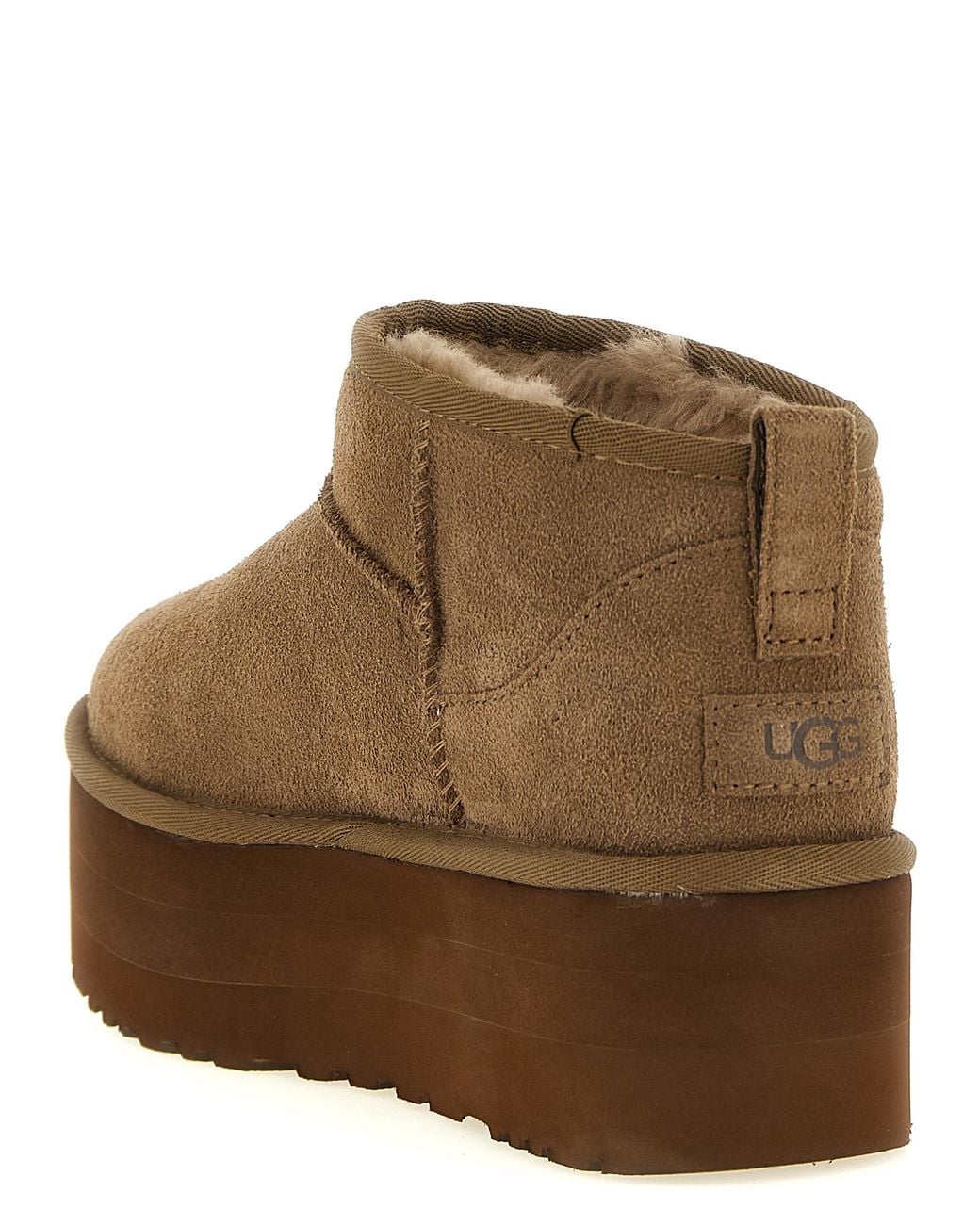 Ugg Brown 'Classic Ultra Mini Platform' Ankle Boots