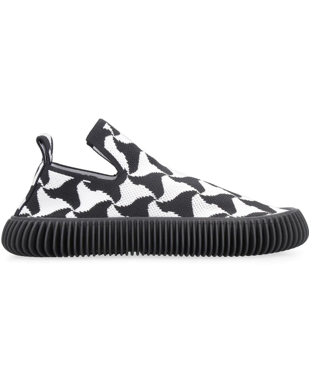 Bottega Veneta White Wavy Triangle Slip-On Sneakers Elastane Trainers