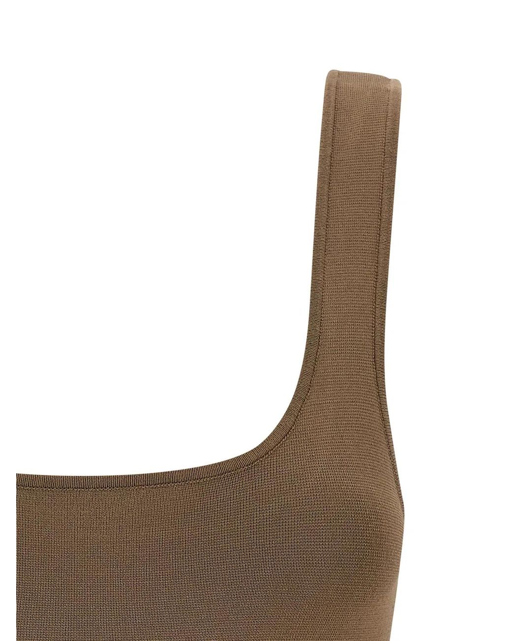 Entire studios Brown Square Neckline Top
