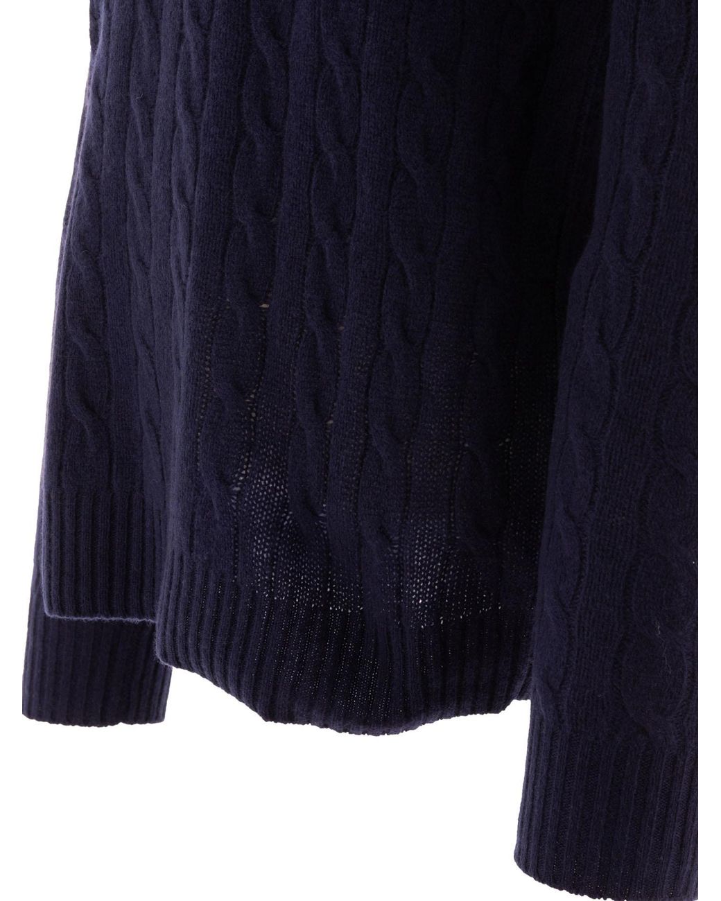Polo Ralph Lauren Blue Wool And Cashmere Crewneck Sweater With Logo for men