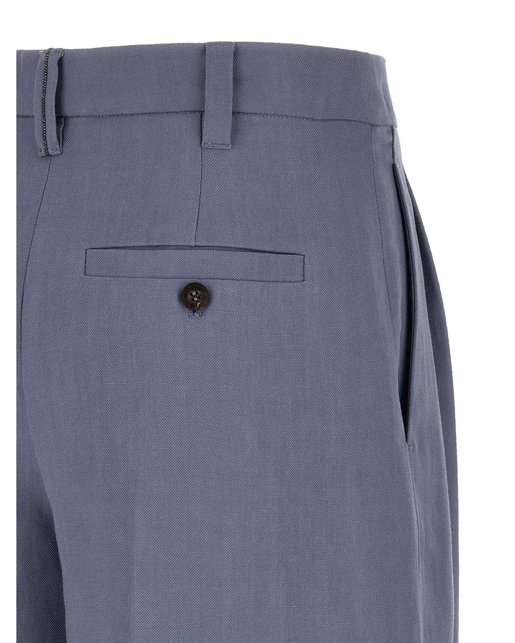 Brunello Cucinelli Blue Viscose Bermuda Shorts