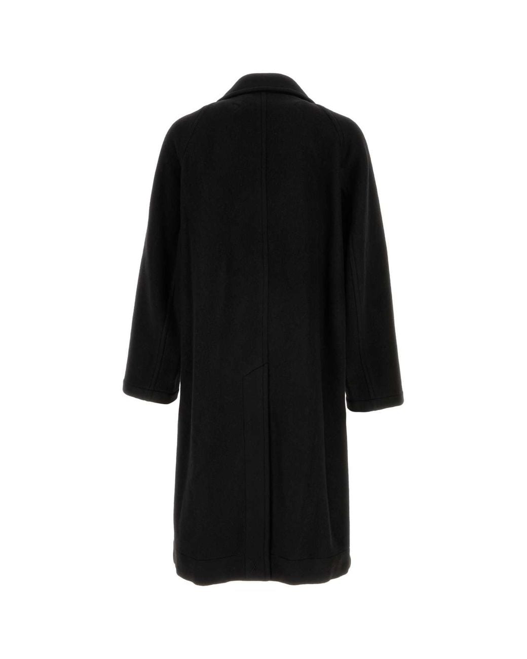 Lemaire Black Wool Alpaca Coat for men