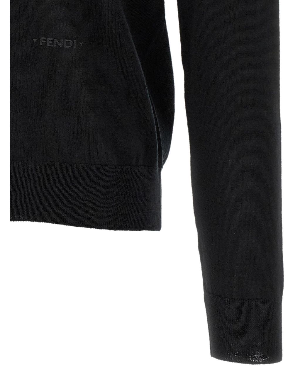Fendi Black Stitching Sweater With Visible Thread for men