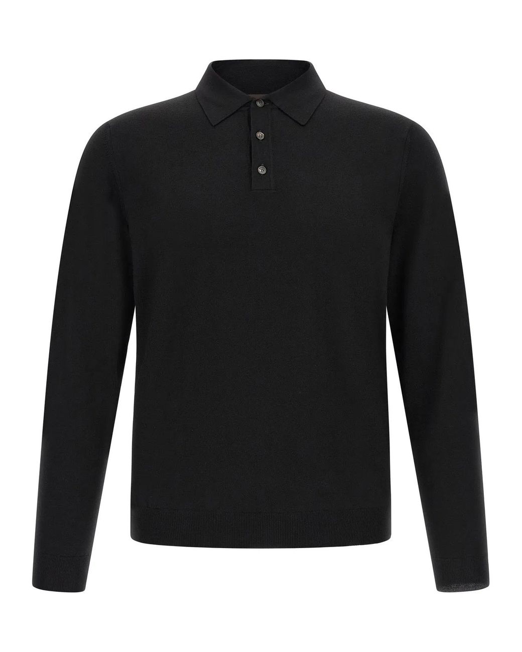 Zanone Black Flexwool Wool Polo Shirt for men