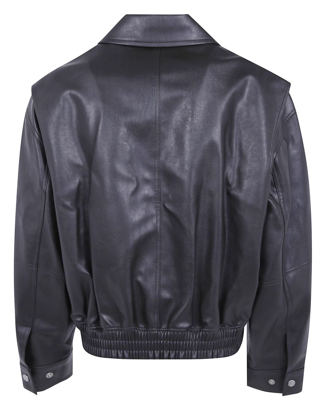 DUNST Gray Cropped Alter-Leather Blouson