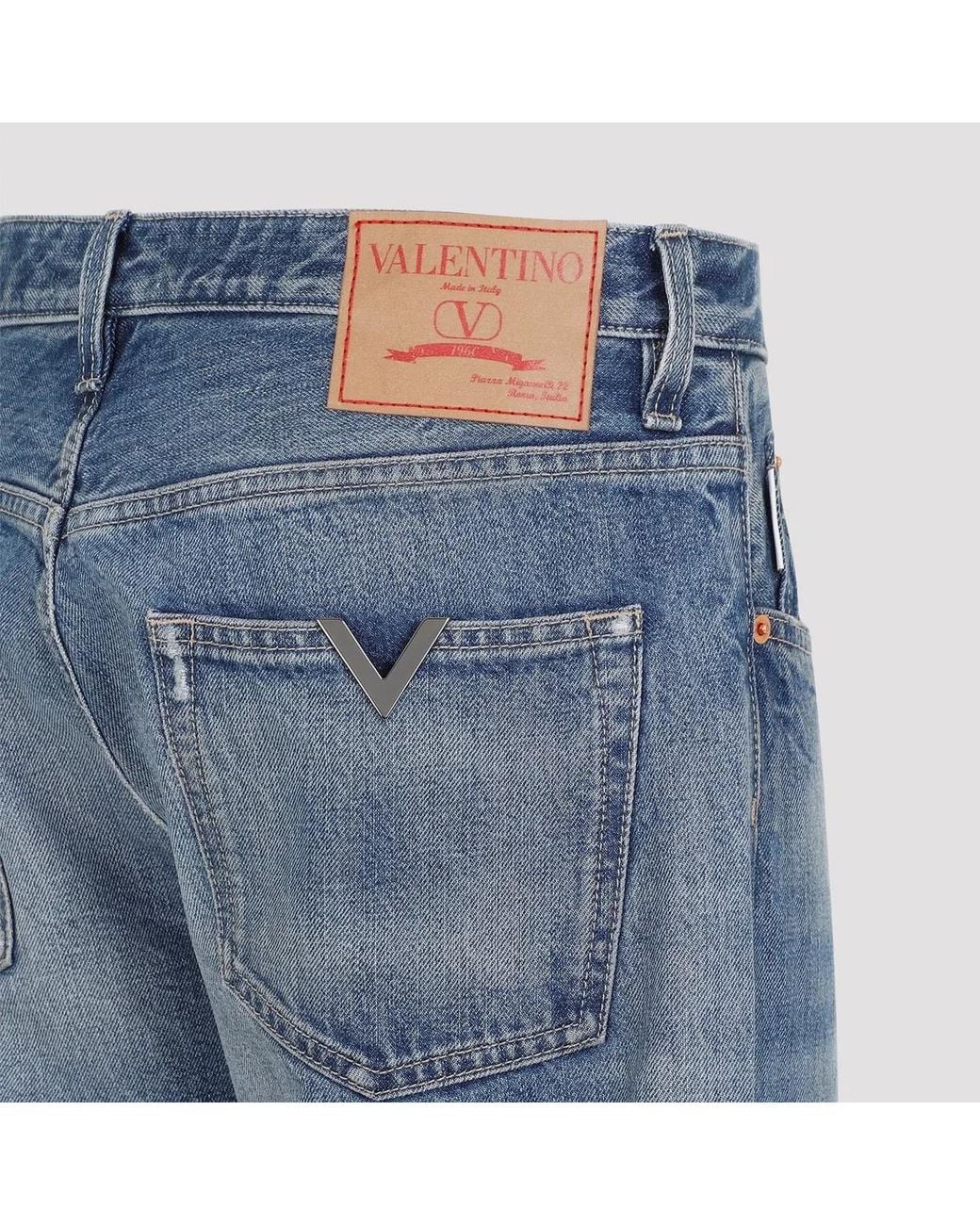Valentino Blue Jeans With Logo Detail for men