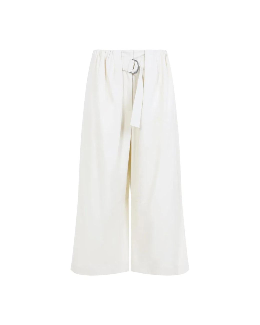 Loewe White Cropped Belted Trousers
