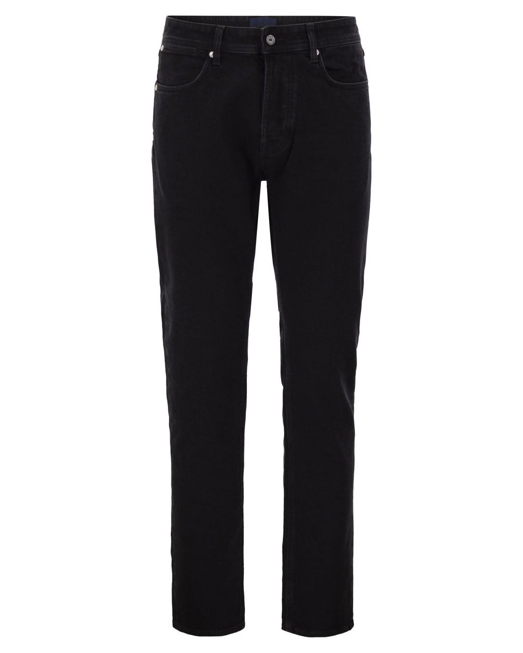 Stone Island Black Straight-Leg Five-Pocket Stretch Cotton Jeans for men