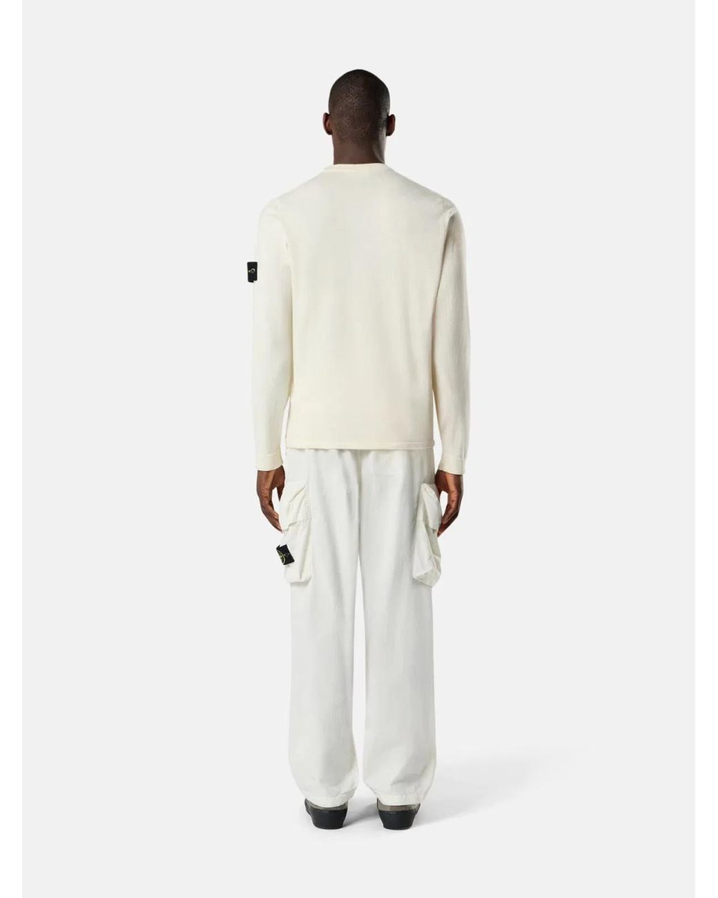 Stone Island White 5100062 Light Raw Hand Organic Cotton for men