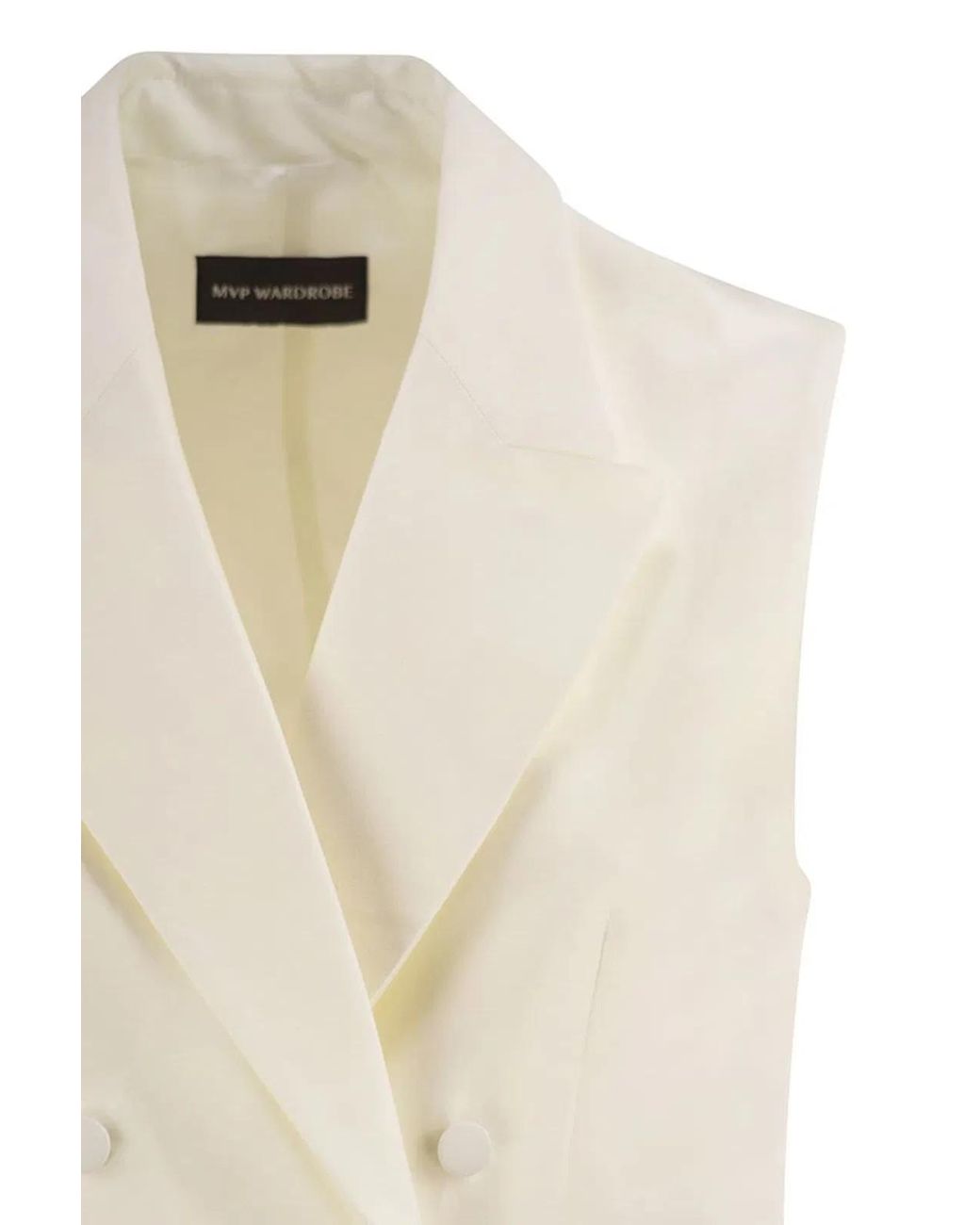 MVP WARDROBE Natural Double-Breasted Cotton And Silk Waistcoat