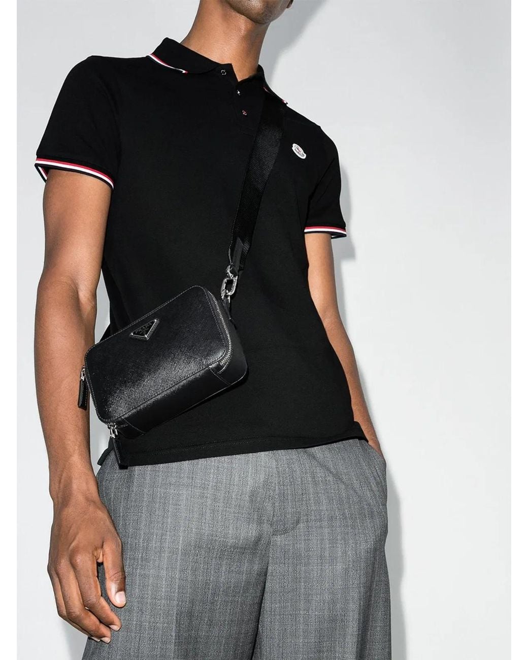 Moncler Black Ss Polo for men