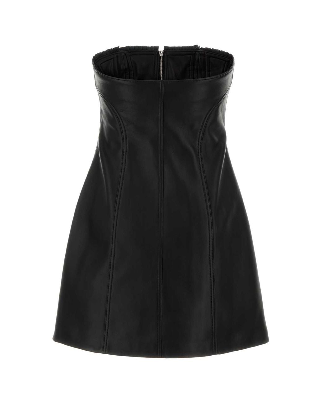 Blumarine Black Leather Mini Dress