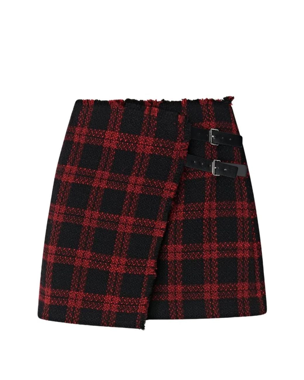 Pinko Red Wool Blend Skirt